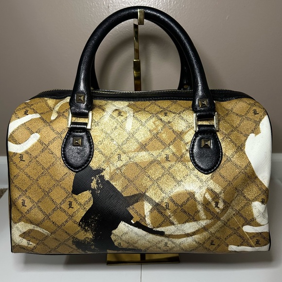 L.A.M.B. By Gwen Stefani Y2K Vintage Percy Lamb Stencil Esquivel Satchel - Picture 4 of 16